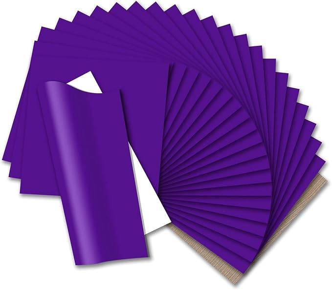 HTVRONT HTV Heat Transfer Vinyl: 24 Pack 12"x12" Purple Iron on Vinyl Sheet | by HTVRONT