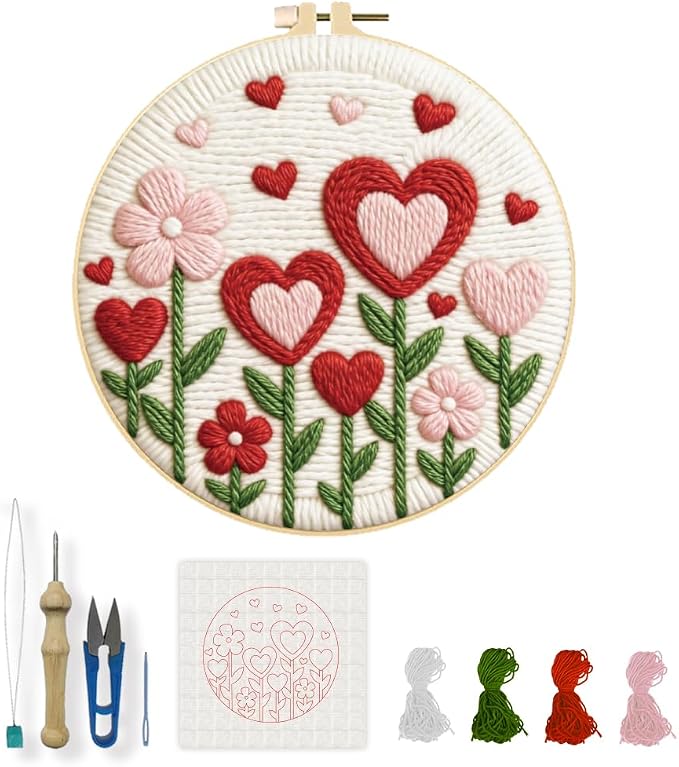 INFUNLY Heart Flower Punch Needle Kit by INFUNLY