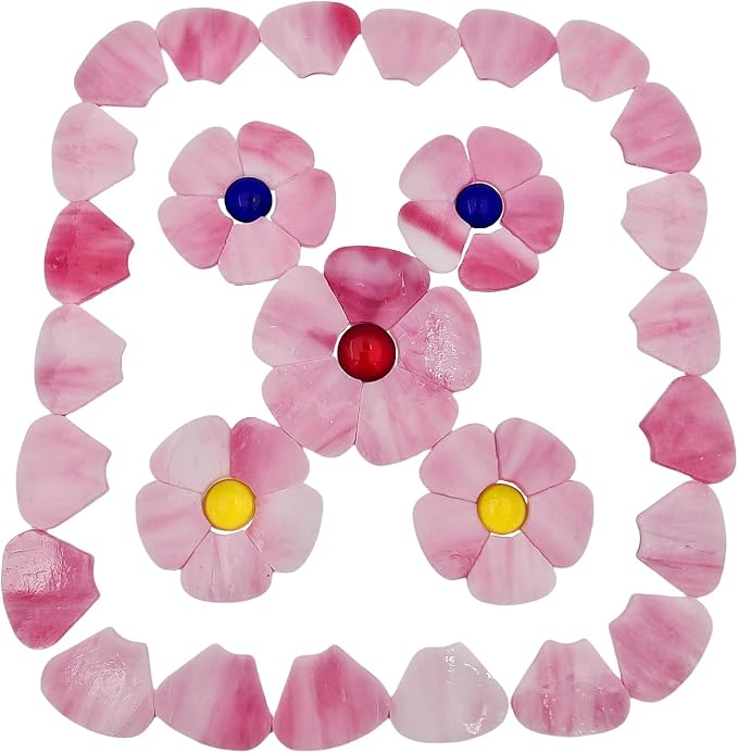 Esweny 12 Flower Stained Glass Mosaic Tiles - Image 7