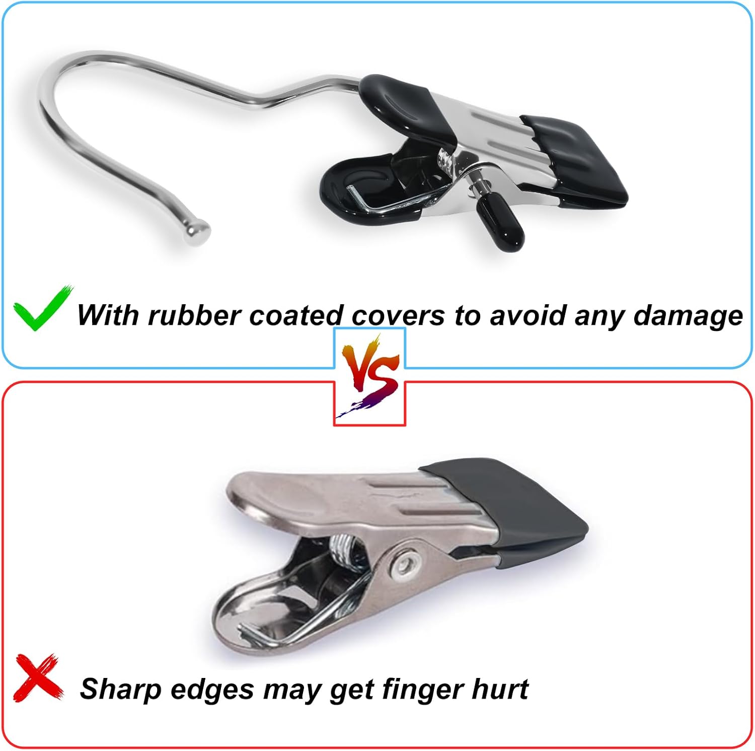 15/30/50Pcs Upgrade Double Head Clamp Dipped Clothespin for Laundry Hooks with Clips, Boot Holder, Hanging Clips, Portable Multifunctional Hangers Single Clip Space Saving for Jeans, Hats (50, Black)