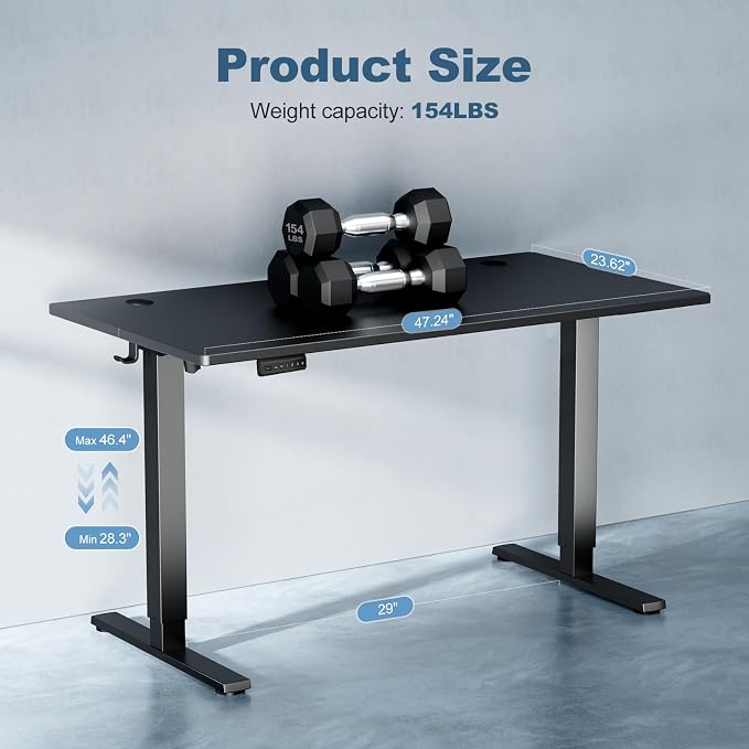 DUMOS 48 Inch Electric Standing Desk Height Adjustable, Sit to Stand Up - Image 7