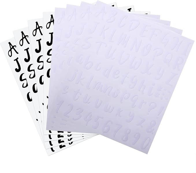 Outus 576 Pcs 8 Sheets Letters Stickers Vinyl Alphabet Number Decals Back to - Image 2