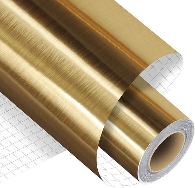 Brushed Gold Permanent Adhesive Vinyl Roll by Madlie