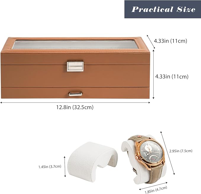 ProCase Watch Box, 6 Slot Watches Display Case - Image 6