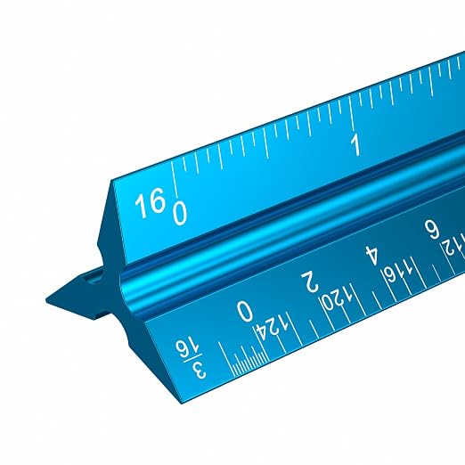 Rena Chris Architectural Scale Ruler: 12" Imperial Aluminum Alloy Metal by RenaChris
