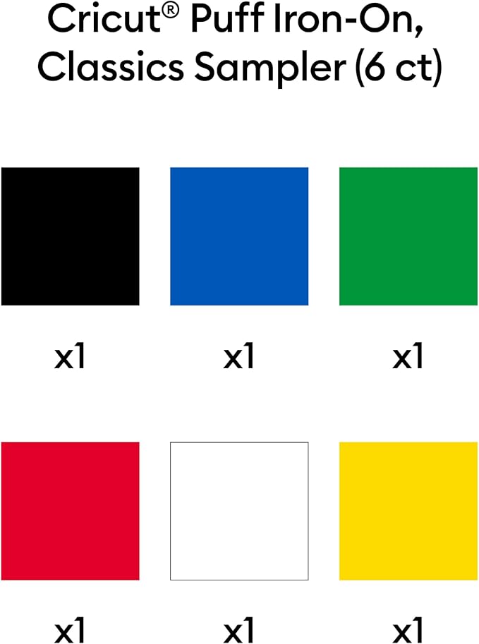 Cricut® Puff Iron-On, Classics Sampler - 12 in x 12 in | HTV Heat Transfer Vinyl - Image 3