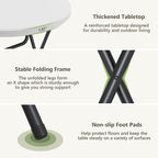 Folding Table, 32 Inch Foldable Cocktail Bar, High Top Round Folding Tables No - Image 9