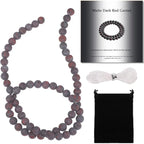 6mm Matte Red Flower Stone Bead, 15-Inch Matte Round Loose Stone Beads by THRELE