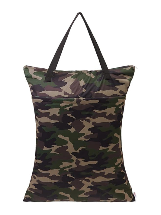 ALVABABY Large Wet Dry Bag Waterproof Hanging Cloth Diaper with Double Zippered Pockets 25x18 inches Laundry Bag HL-LW28, Camouflage