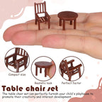 Garneck 4Sets Miniature Dollhouse Furniture Set: Dollhouse Kitchen Table and - Image 2