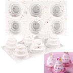 Sakolla 2 Pack 3 Tier Mini Cake Molds, 6 Cavity Silicone Cake Molds by Sakolla