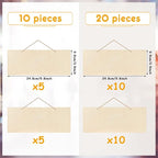 Patelai 10 Pcs Unfinished Hanging Wood Sign 9.8 x 3.9 Inch Rectangle Blank - Image 2