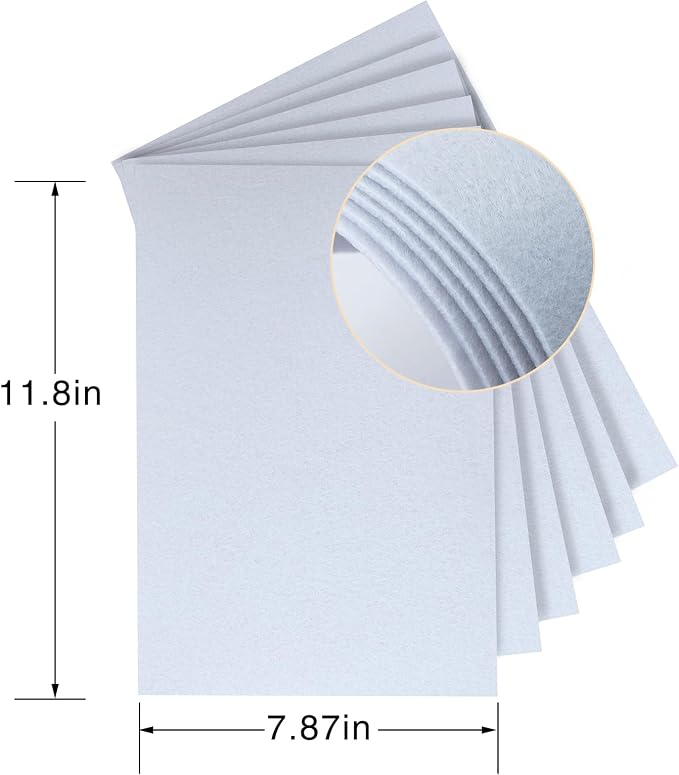 HaoFeiJH White Felt Fabric Sheets - Image 2