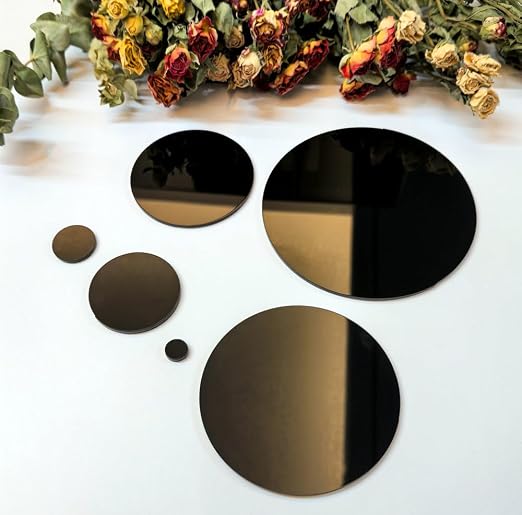 Set of 20 Black Acrylic Plexiglass Sheet Disc, 1/8" Thick Round Transparent - Image 3