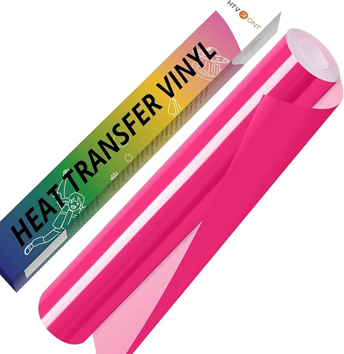 HTVRONT Neon Pink HTV Vinyl Roll by HTVRONT