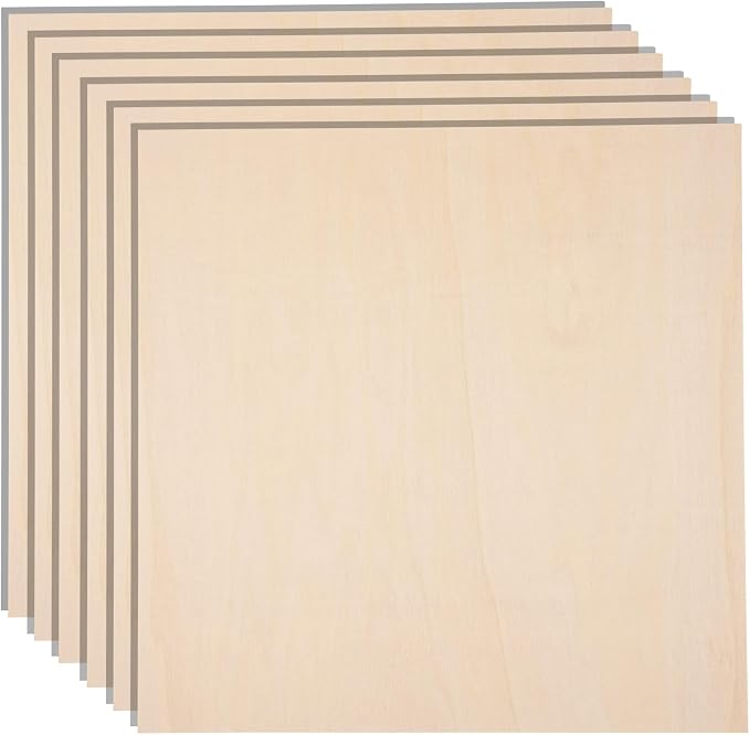 24 Pack 12 x 12 x 1/4 Inch-6mm Thick Basswood Sheets by AWIZOM