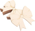 10Pcs Unfinished Wood Bowknot Craft Supplies Natural DIY Shapes by KONTONTY