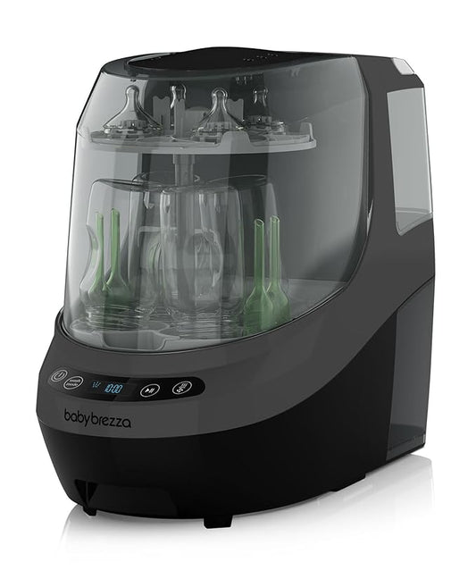 Baby Brezza Bottle Washer Pro - Baby Bottle Washer, Sterilizer + Dryer - All in One Machine Cleans Bottles, Pump Parts, & Sippy Cups - Replaces Hand Washing, Bottle Brushes and Drying Racks, Charcoal
