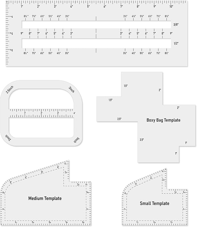 5Pcs Boxy Bag Making Templates for DIY Sewing Enthusiast | Bag Making Supplies by Unknown