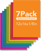 ROBOTIME 7-Pack Double-Sided Colored 1/8" Plywood Sheets by ROBOTIMEBuildingThingstoLife