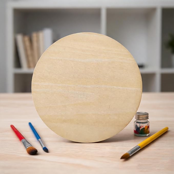 50PCS Wooden Round, Made of Basswood, 4 Inch Unprocessed Wood Pieces, Natural - Image 6