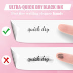 Piochoo Aesthetic Pens, No Smudge Quick Dry Smooth Writing Pens, Cute Black Ink - Image 3