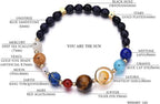 Women Stone Bead Charm Bracelet Universe Galaxy the Eight Planets Nine Planets - Image 3