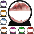 rysnwsu 3D Dynamic Sand Art Liquid Motion, Moving Sand Art Picture Round Glass by rysnwsu
