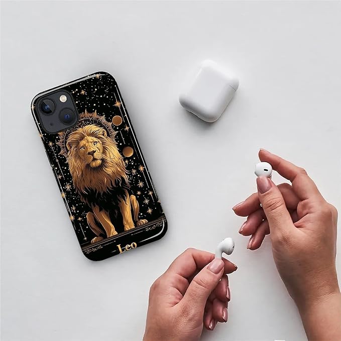 ZHEGAILIAN Case for iPhone 15, Galaxy Lion Gold Durable Shockproof Silicone + - Image 3