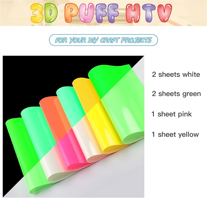TransWonder Glow in The Dark 3D Puff Vinyl Heat Transfer - Image 4