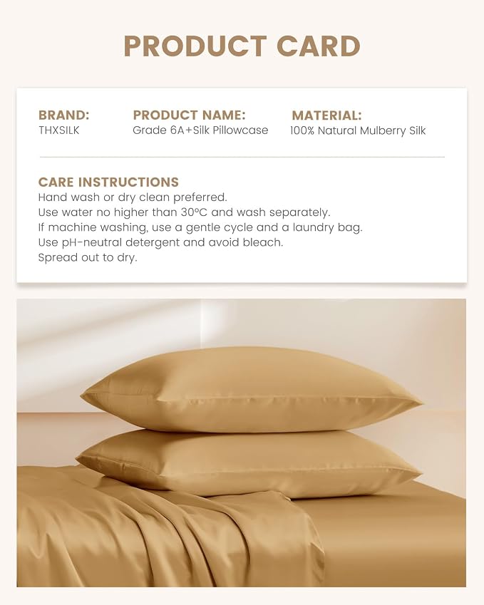 THXSILK Set of 2 Mulberry Silk Pillowcase - Image 8