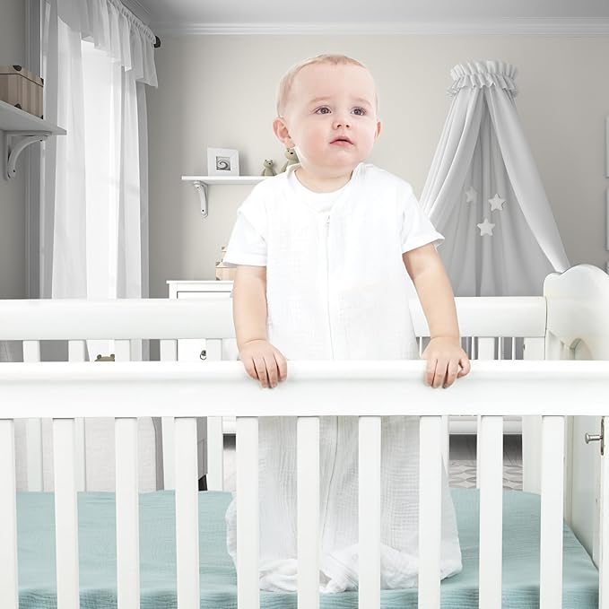 2 Pack Baby Sleep Sack 12-18 Months 100% Organic Cotton Muslin Baby Sleeping Bag 2-Way Zipper Toddler Wearable Blankets Comfy Stretchy Thin Sleep Sacks