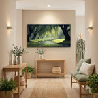 ZESTRILIA Willow Trees Forest Canvas Wall Art, Peaceful River Landscape - Image 3