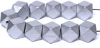 Silver Geometric Wooden Beads 20mm Polygon Wooden Spacer Beads - Image 5