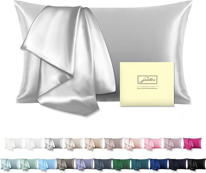 Mulberry Silk Pillowcase for Hair and Skin Standard Size 20"X 26" Pillow Case by Suatien