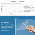 CALPALMY 1/8" Thick Clear Large Acrylic Sheets - Image 2