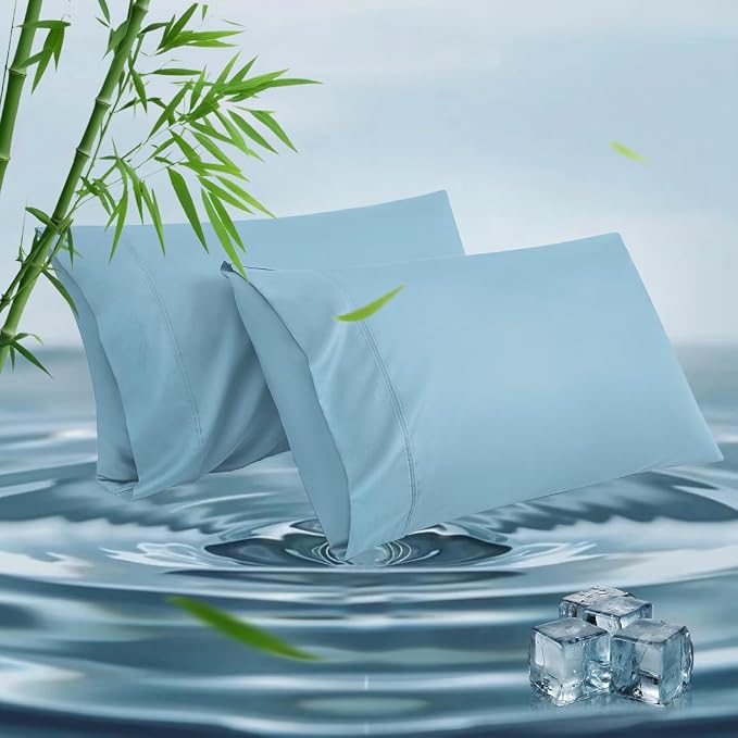 Standard Pillowcases, Cooling Viscose from Bamboo Pillow Covers by ParkdenyMattressProtector