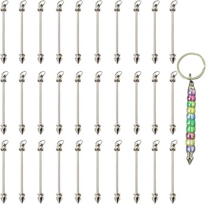 30 Pcs Beadable Keychain Bars Blanks Keychain by Unknown