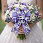2.5 Inch Purple Floral Wired Edge Ribbon, Decorative Fabric Craft Ribbon - Image 9