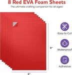 Self-Adhesive EVA Foam Sheets for Crafts – 2mm Thickness 8 Red Sheets, 6 x 9 - Image 2