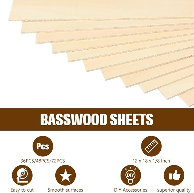Riakrum Basswood Sheets Plywood Board Unfinished Wood Boards - Image 8
