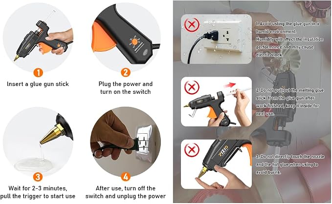 IZIO Full Size Hot Glue Gun and Sticks Set, 100-220W Adjustable Temperature - Image 7