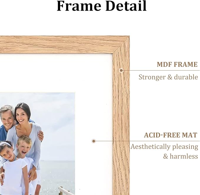 8x10 Picture Frame Set of 4, Made of Perspex Glass, Display Picture 5x7 - Image 3