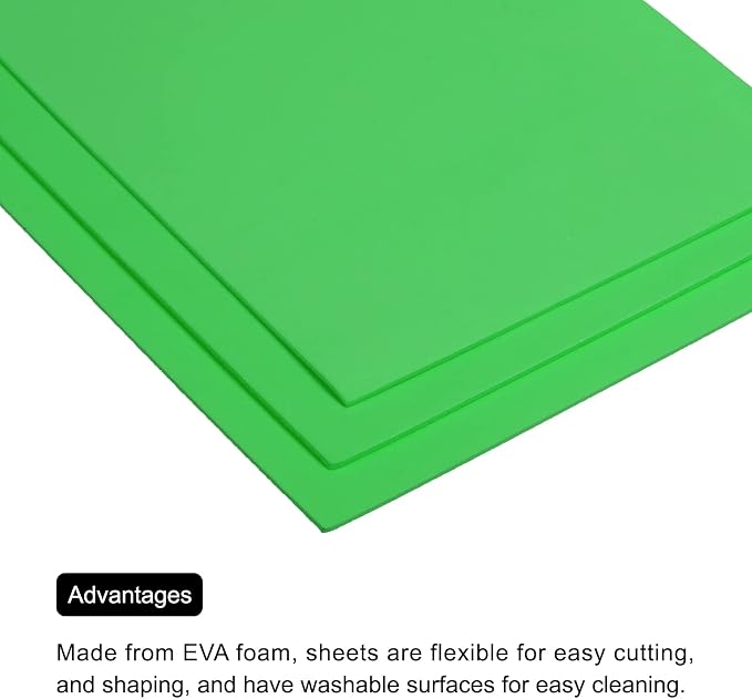 MECCANIXITY EVA Foam Sheets Green 7.6 Inch x 5.9 Inch 2mm Thickness - Image 5