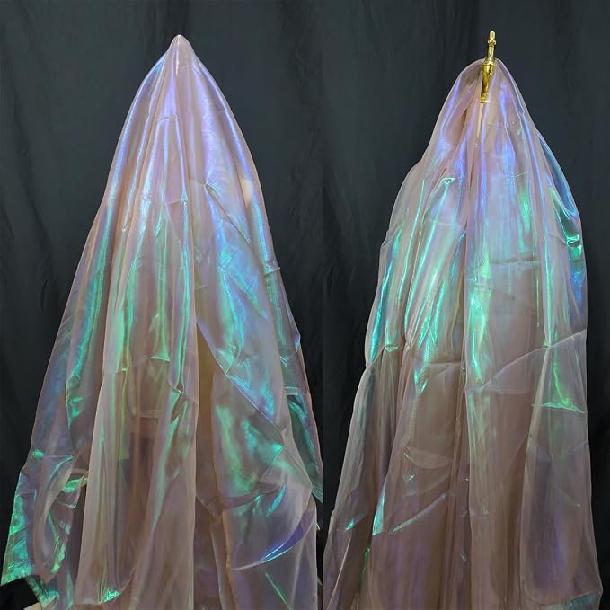 Coffee Brown Iridescent Organza Fabric - Image 3