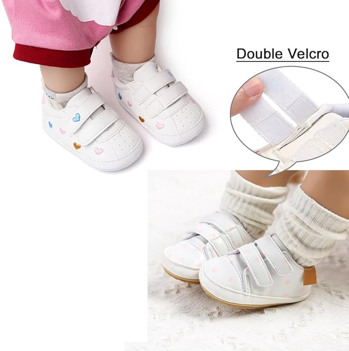 Clowora Baby Boys Girls Shoes Non-Slip Rubber Sole Sneakers Infant First Walking Toddler Crib Shoes Newborn Loafers Flats.