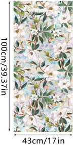 JOONOR Retro Gardenia Flowers Window Privacy Film, Gardenia Stained Glass - Image 6