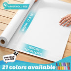 PerkHomy White Kraft Paper Roll 17.5" x 760" - Image 2