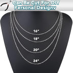 Jishi 33ft Silver Stainless Steel Chain 2mm Jewelry Necklace Link Cable Chain - Image 4