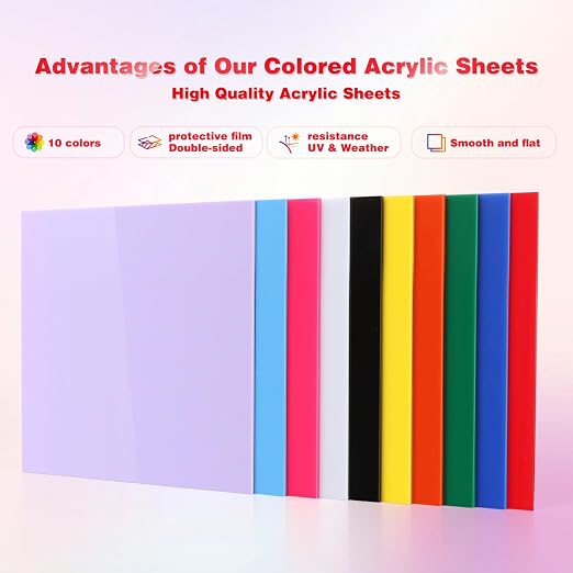 Adrattnay Acrylic Sheets 1/8 Thick, Opaque Colored Acrylic Panel - Image 3